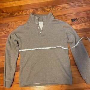 Men’s tailored, tan frank and oak pullover, size large.